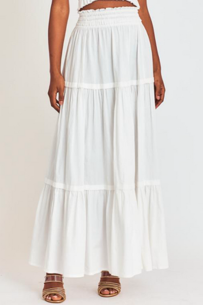 Image of LOVESHACKFANCY Phia skirt in white
