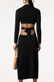 Image of model wearing Cult Gaia Cristina dress in black