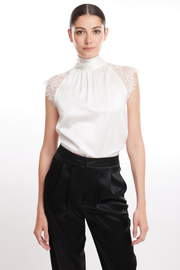 Image of model wearing Generation love Rachel blouse in white