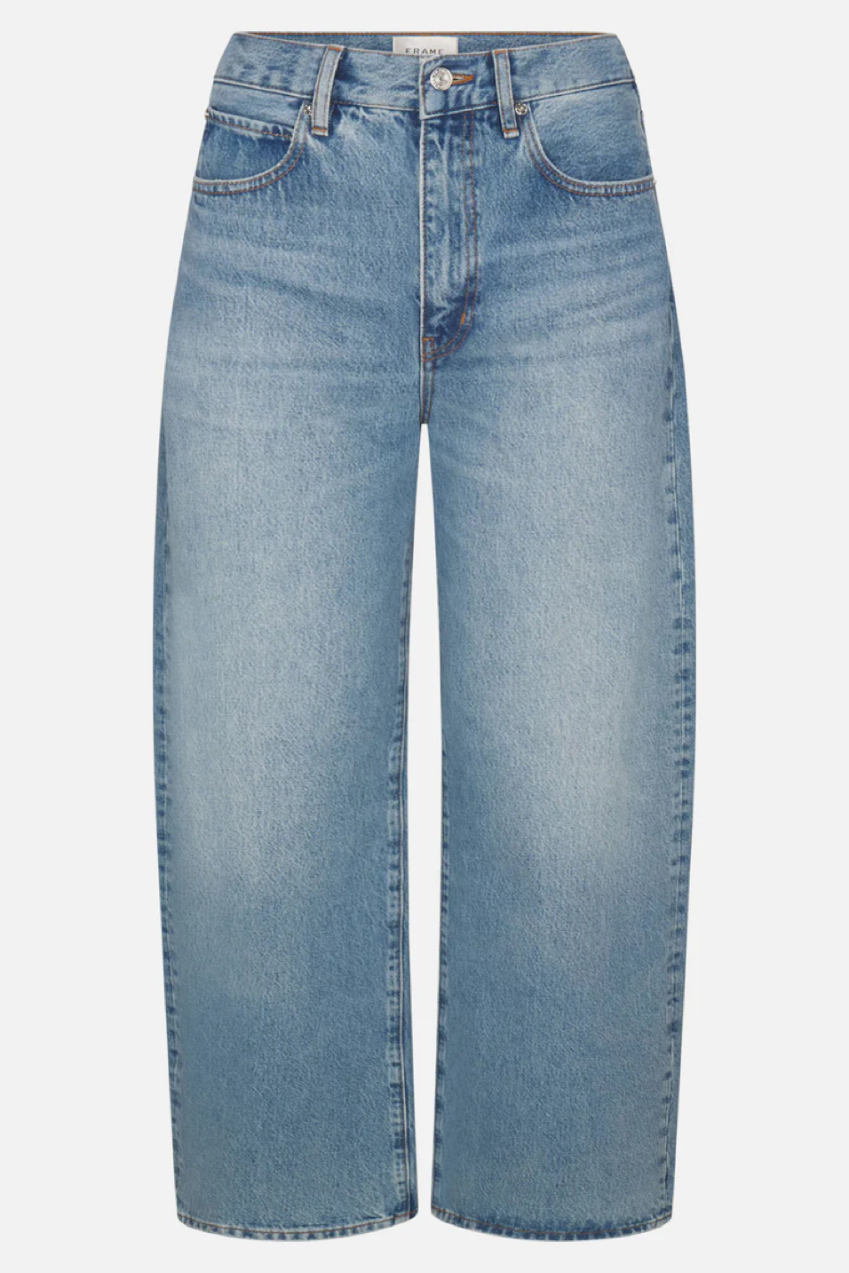 Light blue jeans on a white background