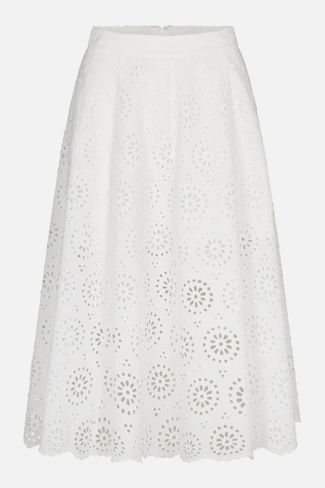 Midi length skirt with embroidered pattern 