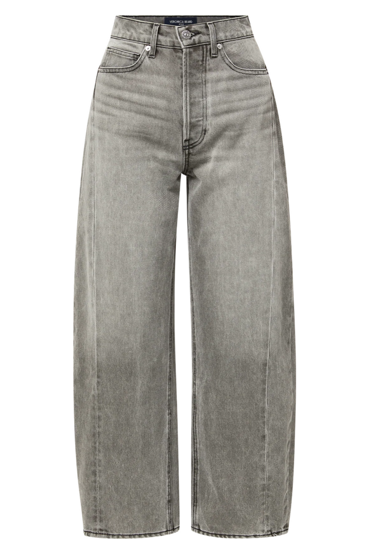 Gray jeans on a white background