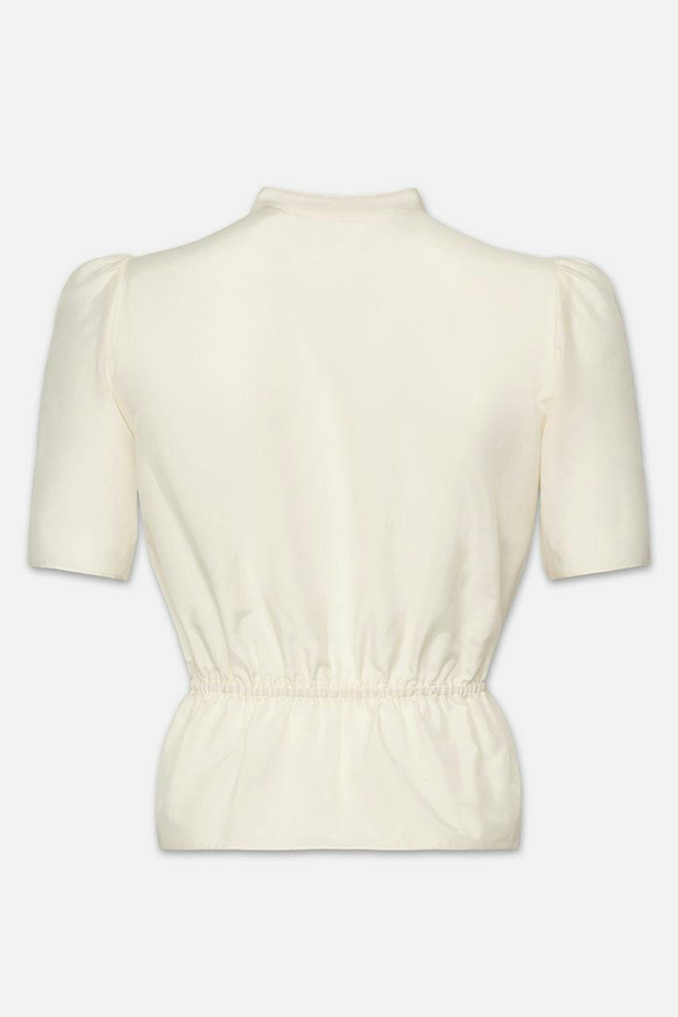 Image of Frame cinched lace trim blouse