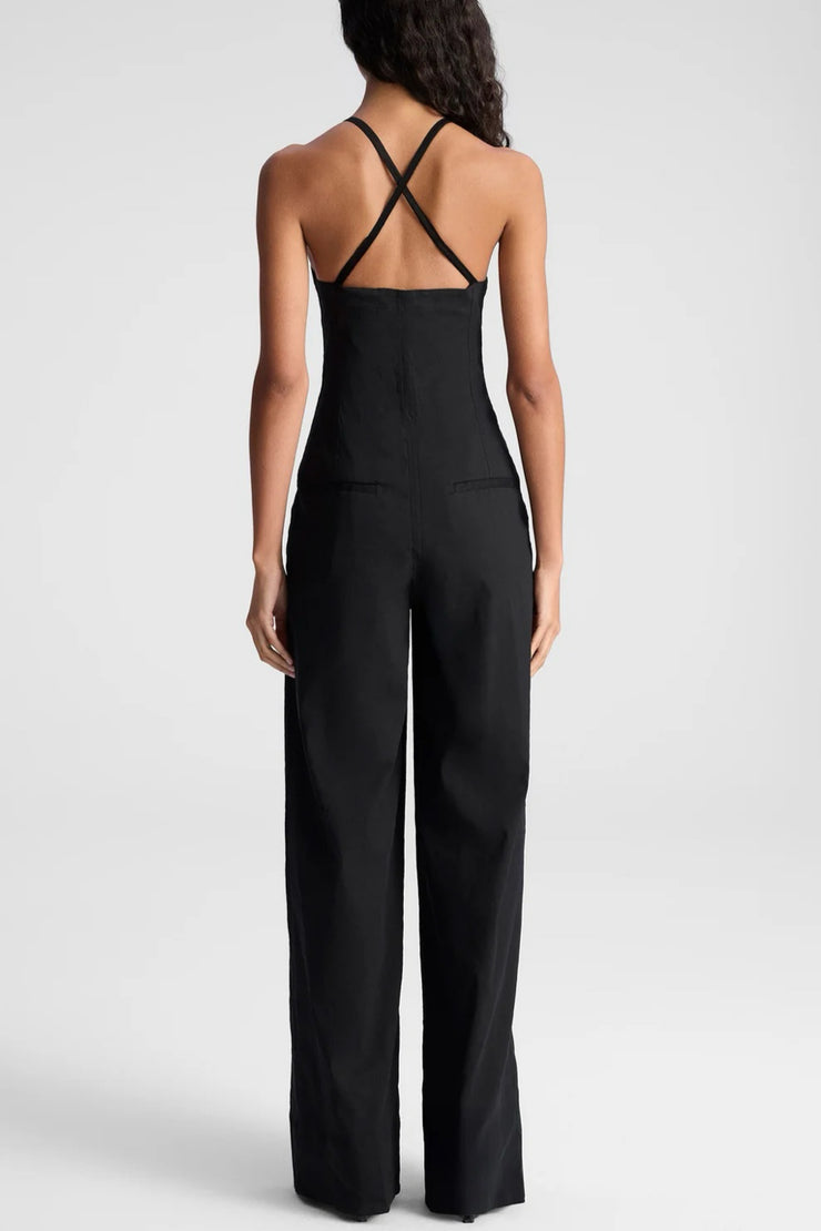 Image of model wearing the A.L.C. Chandler Jumpsuit  back view