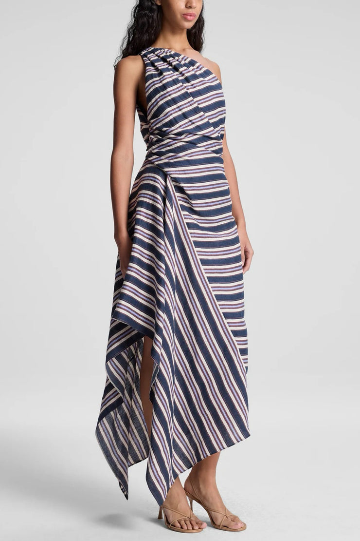 Image of model wearing the A.L.C. Lyn Dress side angled view