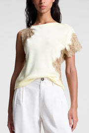 Image of model wearing the A.L.C. Alessia Top front view