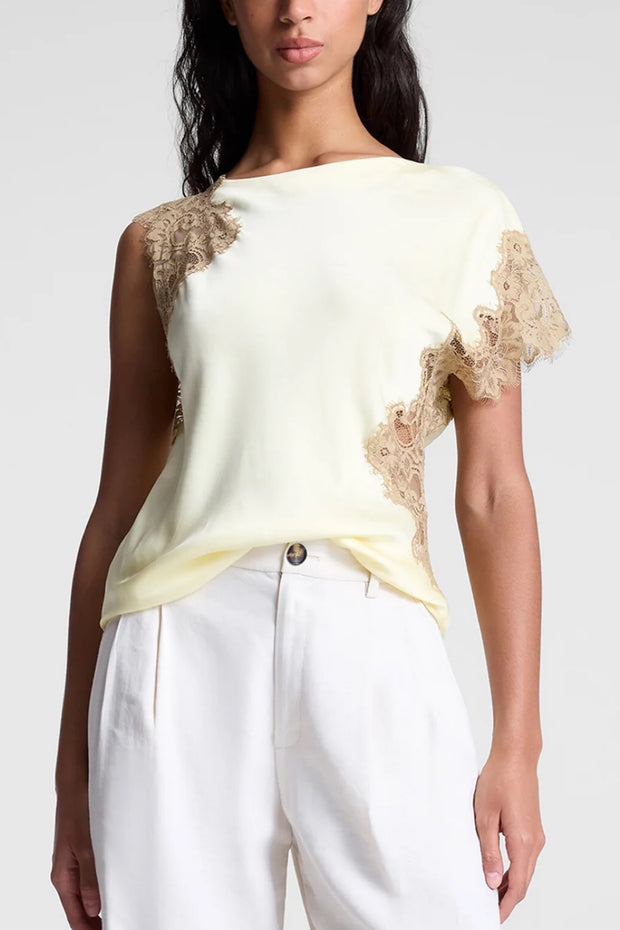 Image of model wearing the A.L.C. Alessia Top front view