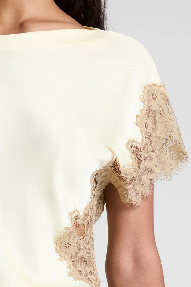 Image of model wearing the A.L.C. Alessia Top close up front view