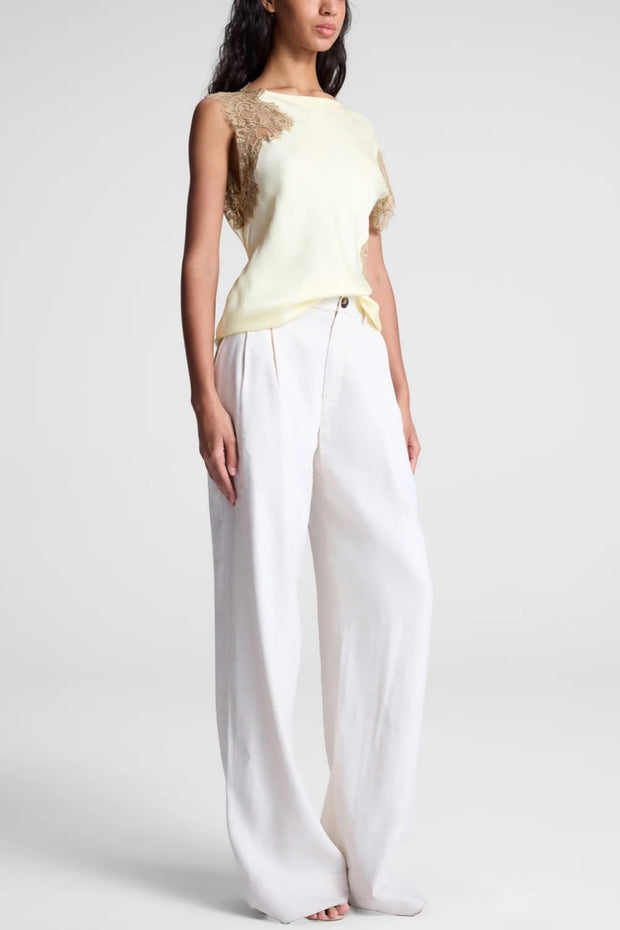 Image of model wearing the A.L.C. Alessia Top side view