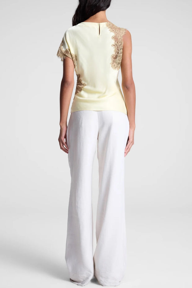Image of model wearing the A.L.C. Alessia Top back view