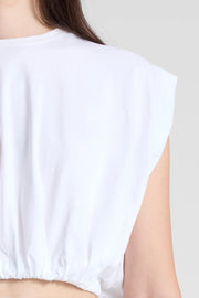 Image of model wearing the A.L.C. Billie Tee front view close up