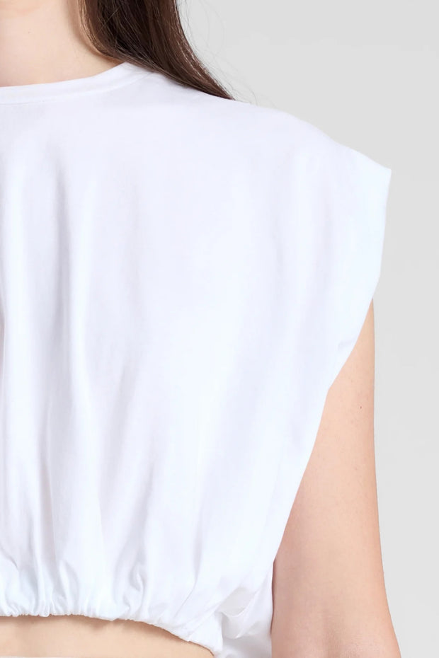 Image of model wearing the A.L.C. Billie Tee front view close up
