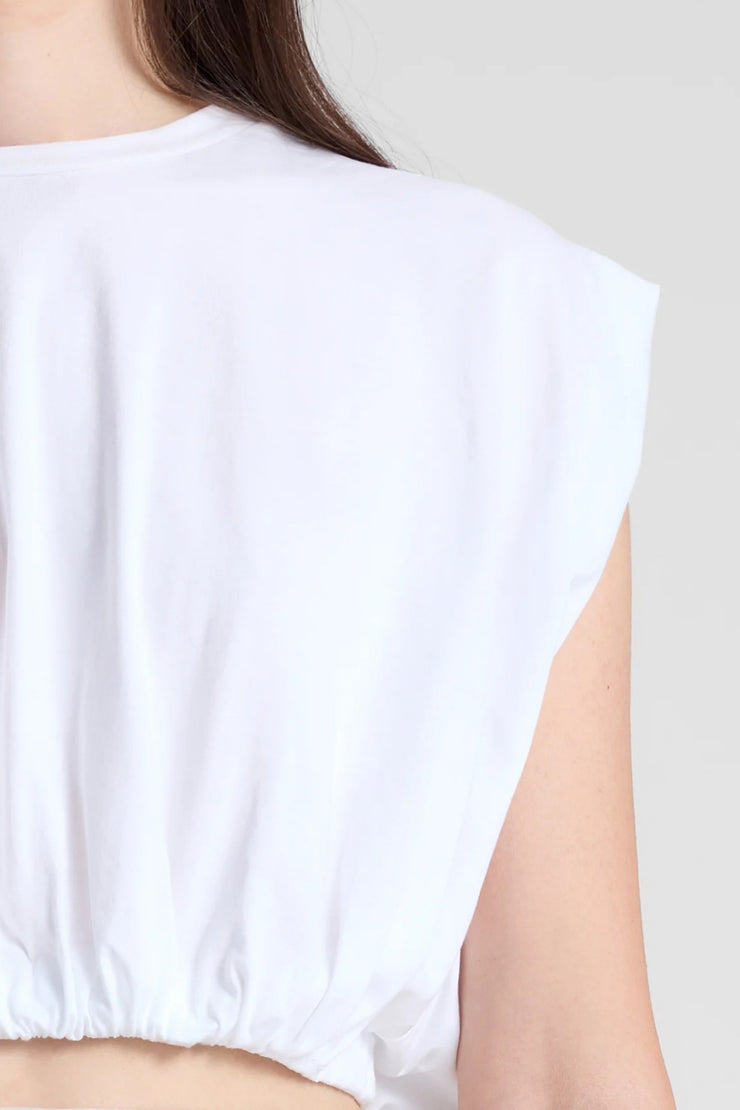 Image of model wearing the A.L.C. Billie Tee front view close up