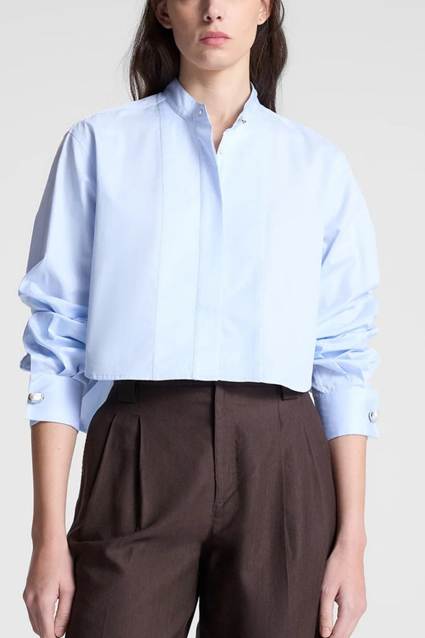 Image of model wearing the a.l.c kat top front view