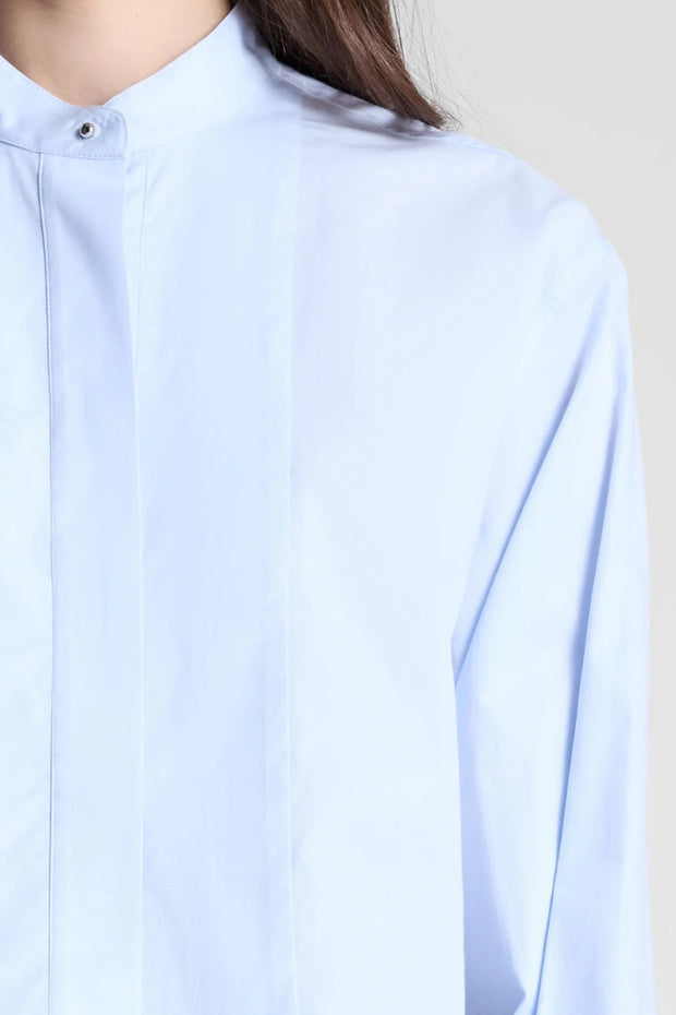 Image of model wearing the a.l.c kat top front view close up