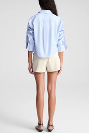 Image of model wearing the A.L.C maude top back view