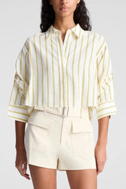 Image of model wearing the A.L.C. Maude Top front view