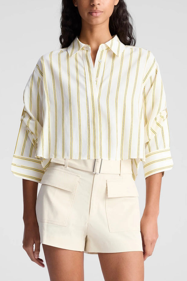 Image of model wearing the A.L.C. Maude Top front view