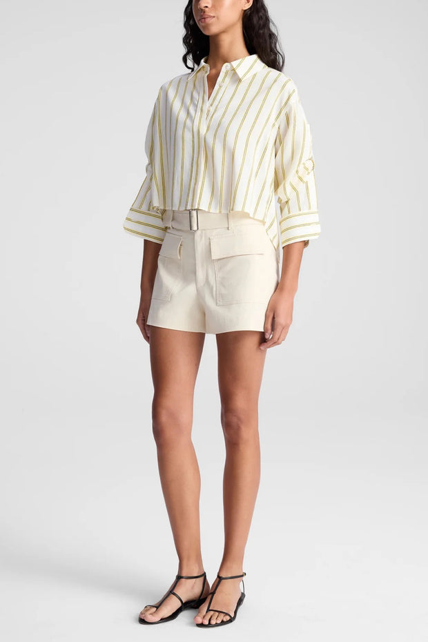Image of model wearing the A.L.C. Maude Top front view