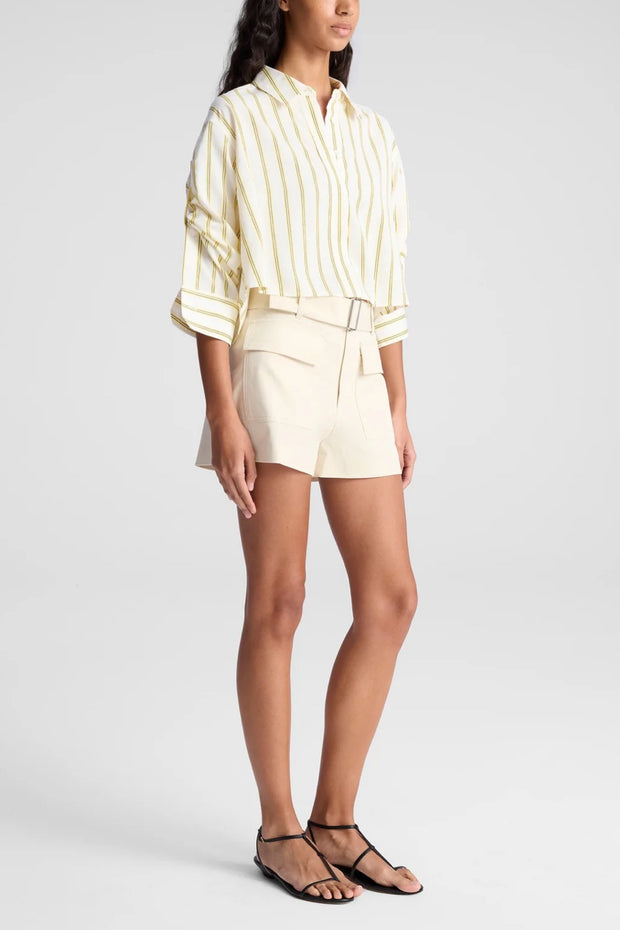 Image of model wearing the A.L.C. Maude Top side view