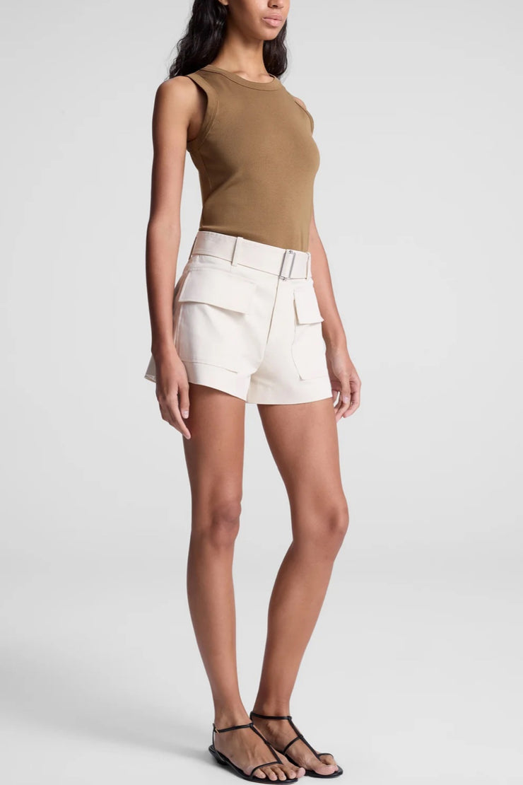 Image of model wearing the A.L.C. Oakland Short side view