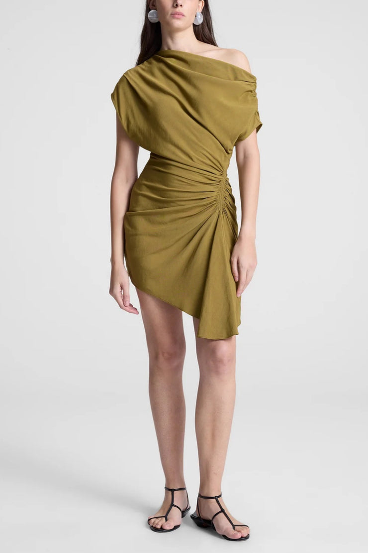 Image of model wearing the A.L.C Poppy Dress front view
