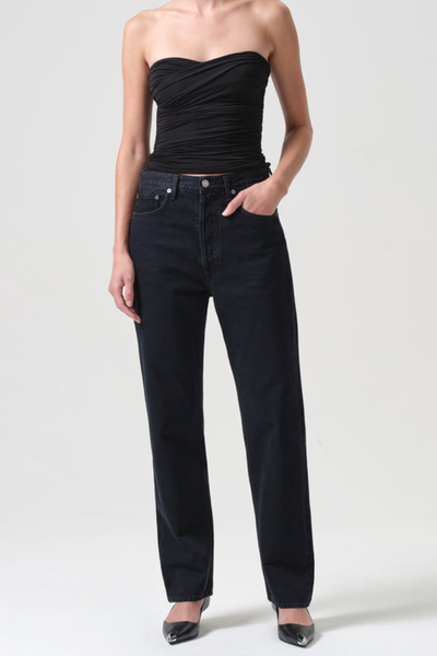 Image of model wearing Agolde 90's Pinch waist jean 