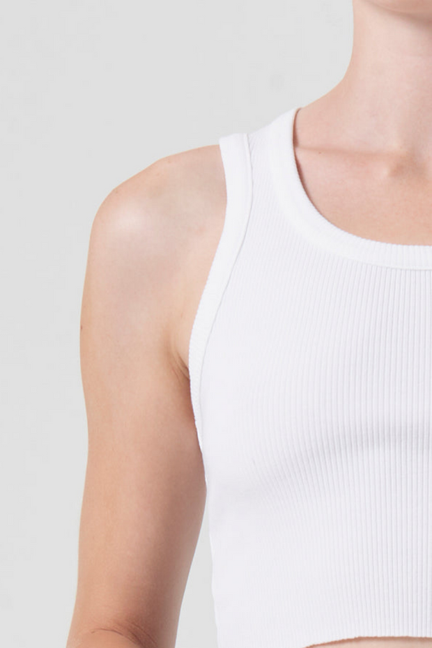 Image of Agolde cropped poppy tank in white