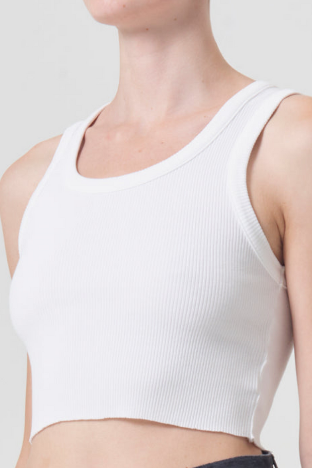 Image of Agolde cropped poppy tank in white