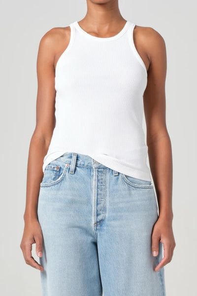 Image of model wearing the Agolde Rayne tank front view