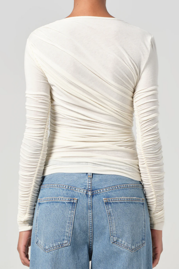 Image of Agolde Tania twist tee in oatmilk