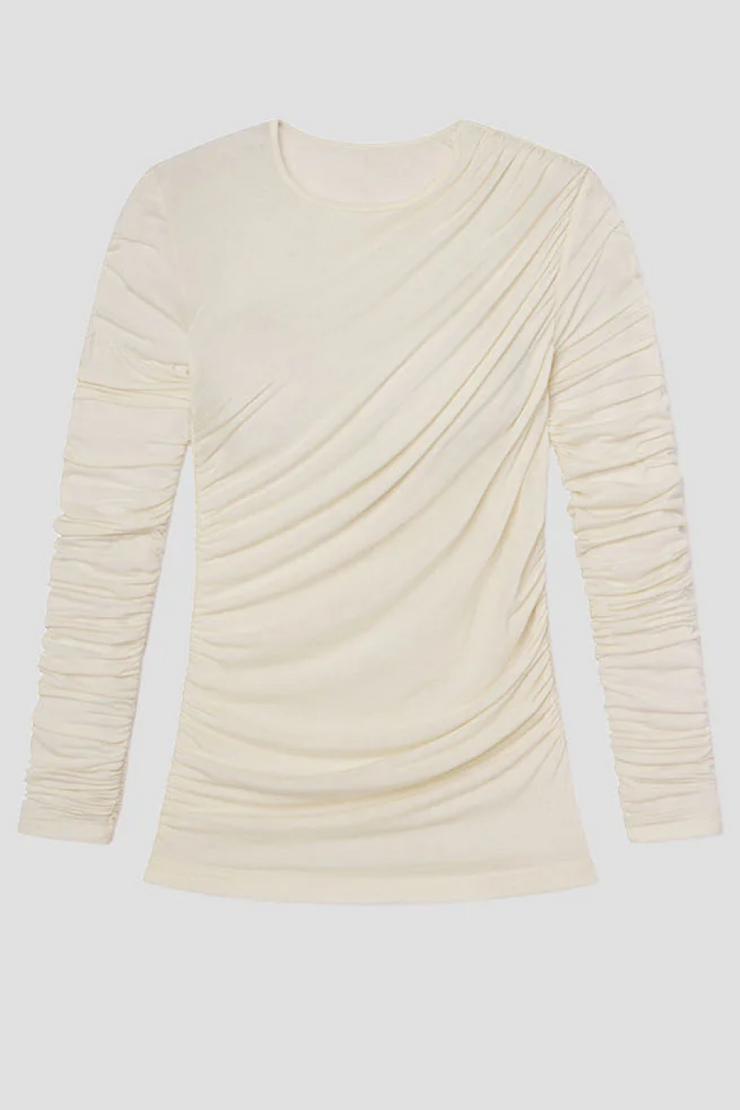 Image of Agolde Tania twist tee in oatmilk