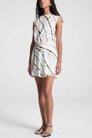 Image of model wearing the A.L.C. Delia Dress side angle view