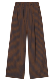 Brown striped pants on a white background