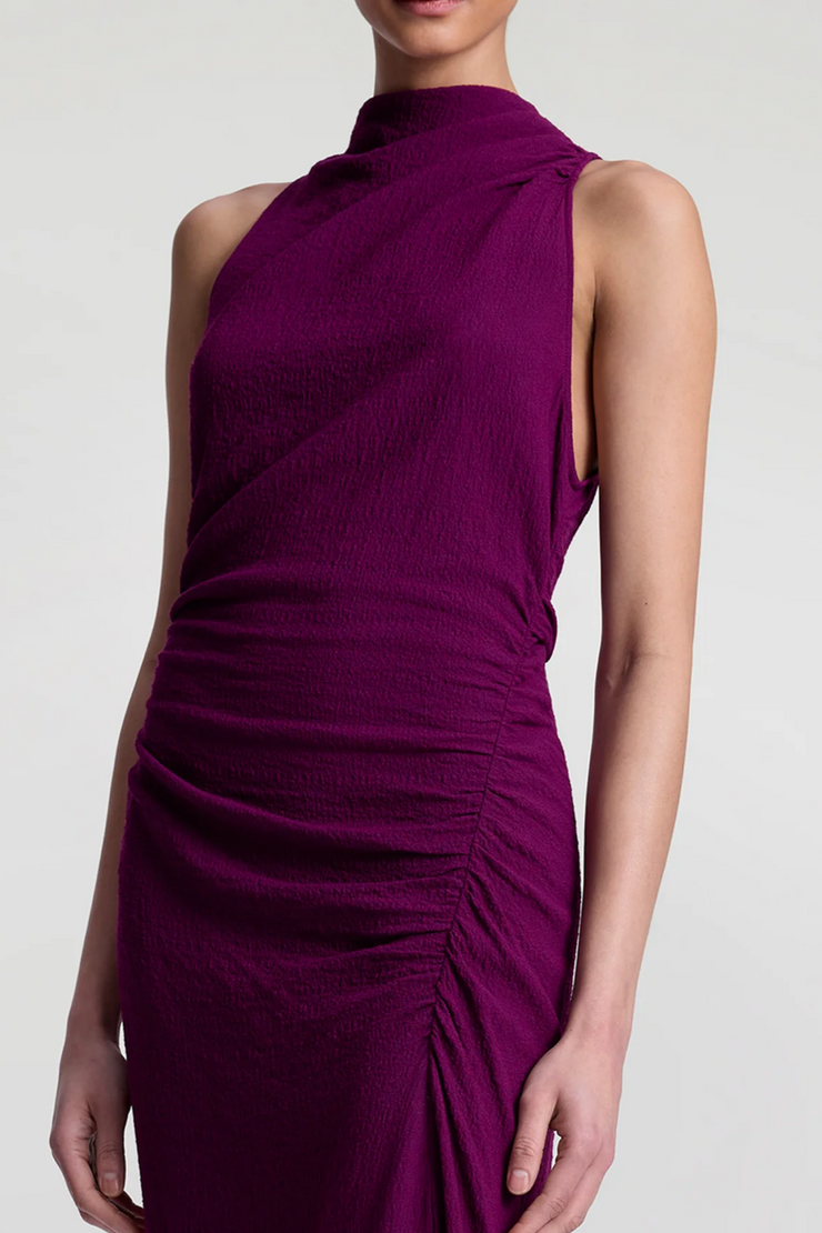 Jewel dress with a high neckline on a white background