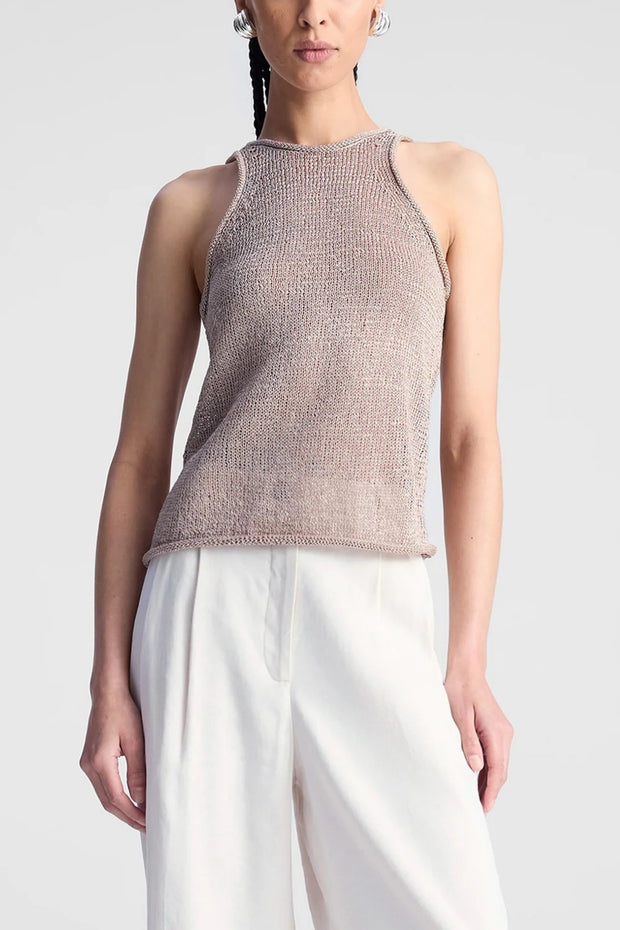 Image of model wearing the the A.L.C. Nelly Top front view
