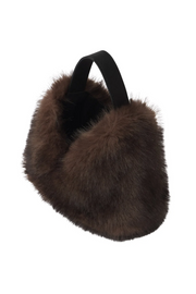Brown fur ear muffs on a white background
