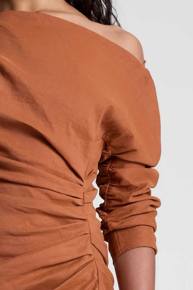 Image of model wearing the A.L.C.Sona Dress front view close up