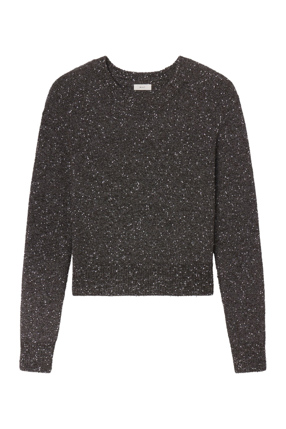 Grey speckled sweater on a white background