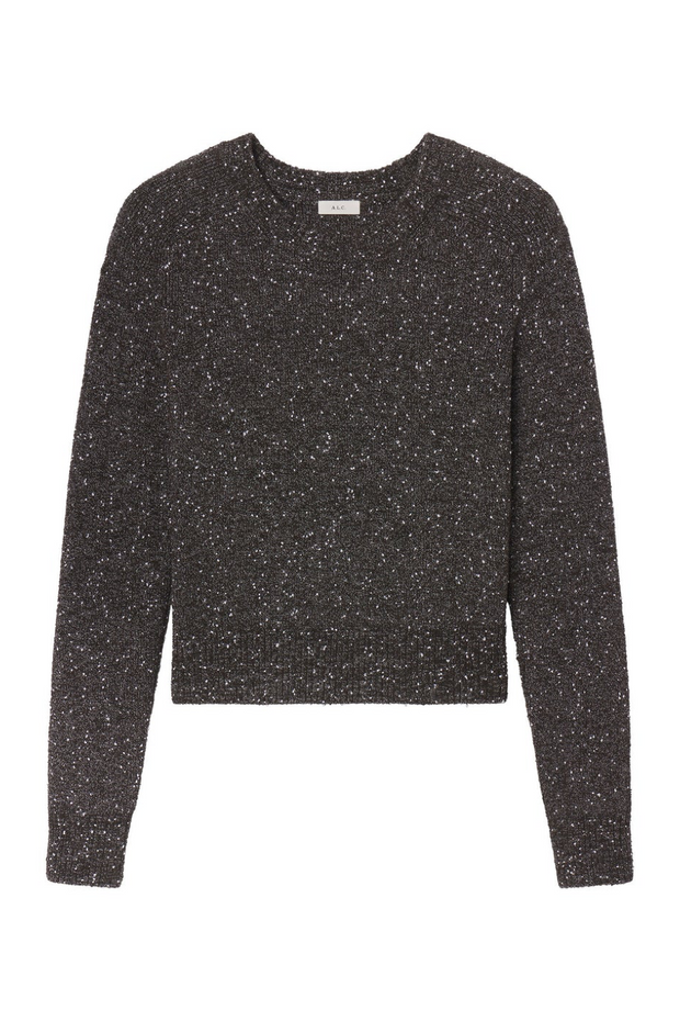 Grey speckled sweater on a white background