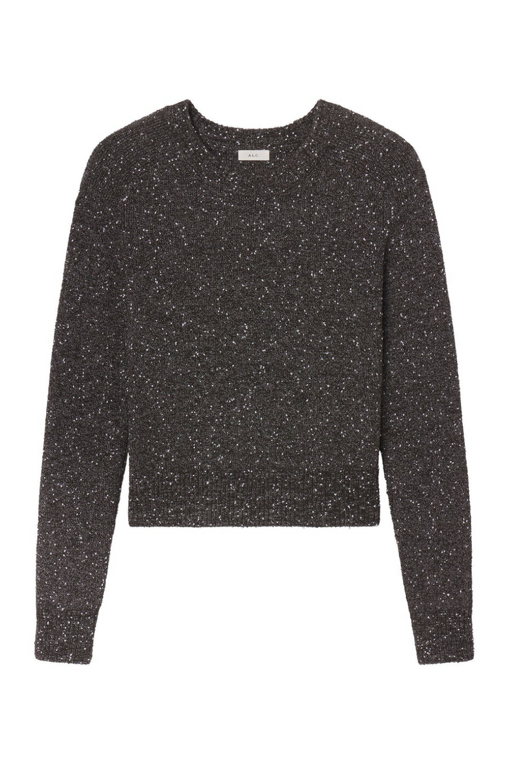 Grey speckled sweater on a white background