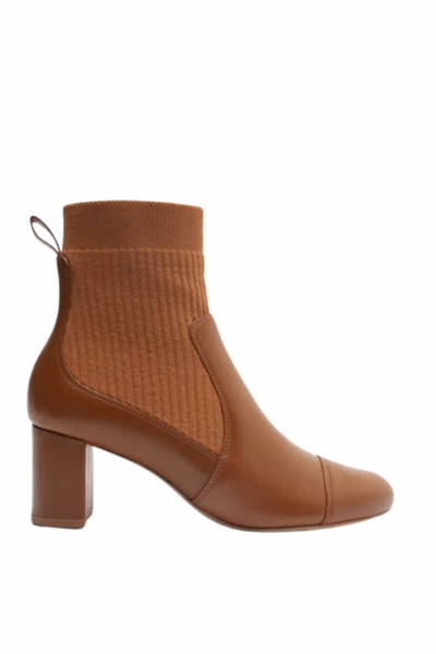 Image of Alexandre Birman Becky knit bootie in toast