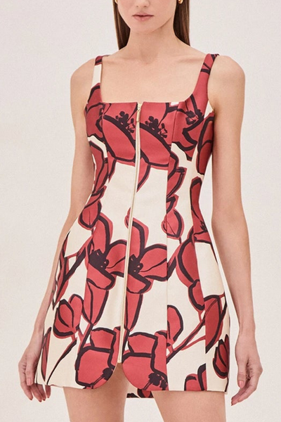 Image of Alexis Claire dress in rust floral print