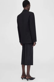 Image of model wearing the Anine Bing Bar Silk Skirt back view