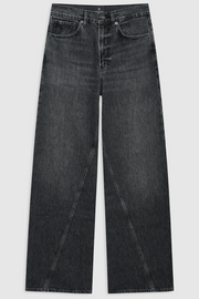 Black jeans on a light gray background