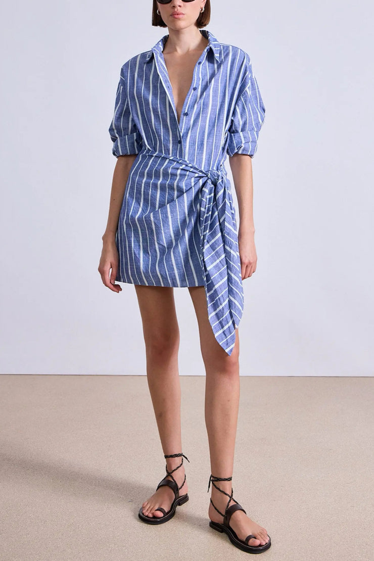 Image of model wearing the Apiece Apart Alessandra Mini front view