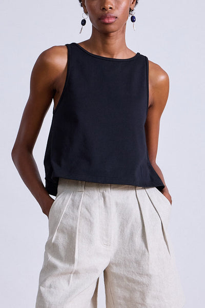 Image of model wearing the APIECE APART new agnes tank front view