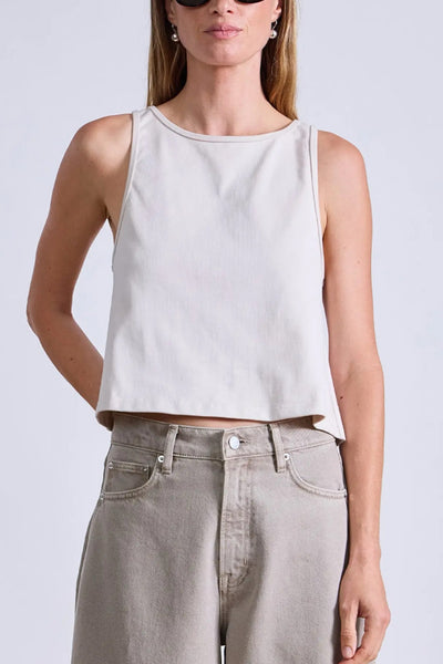 Image of model wearing the APIECE APART new agnes tank front view