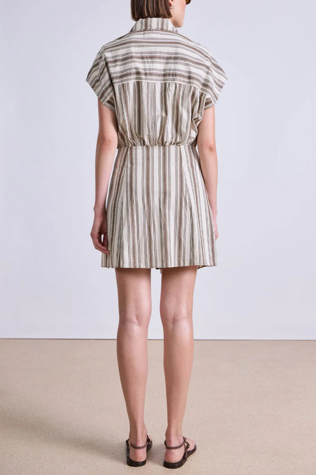 Image of model wearing the Apiece Apart San Vito Sarong Dress back view