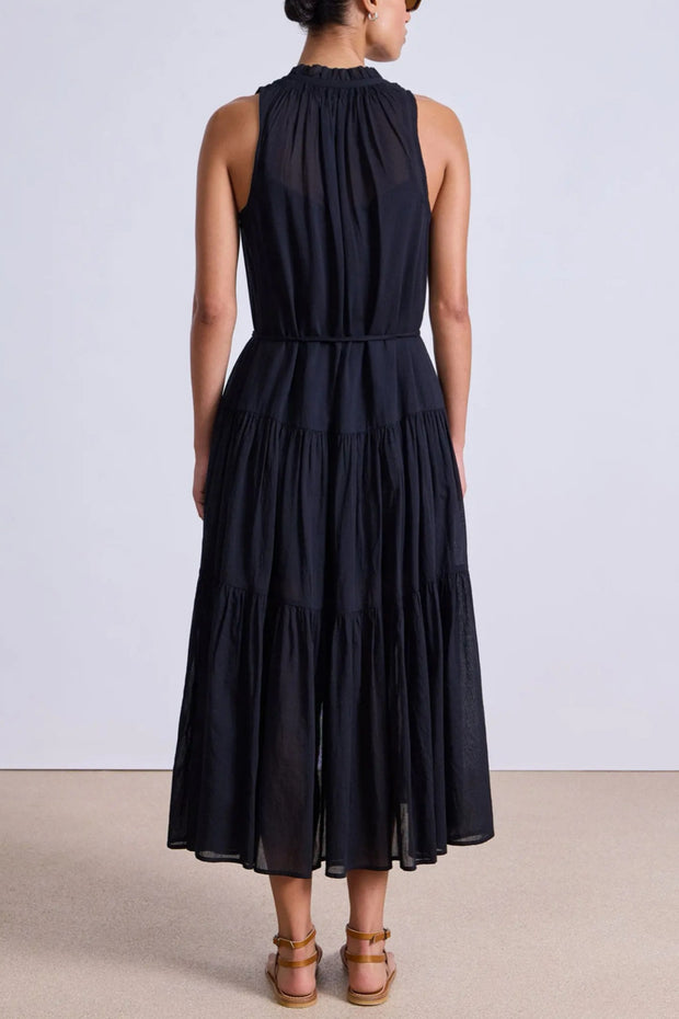 Image of model wearing the Apiece Apart Trinidad Tank Dress back view